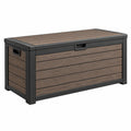 Garten-Aufbewahrungsbox 120 x 60 x 63 cm Kunststoff Braun/Schwarz mit Deckel