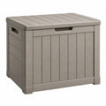Aufbewahrungsbox 78 x 54 x 60 cm Kunststoff Taupe für Außenbereich mit Deckel