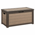 Aufbewahrungsbox 120 x 60 x 65 cm Kunststoff Braun für Garten mit Deckel