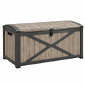 Aufbewahrungstruhe 120 x 60 x 63 cm Kunststoff Braun Schwarz im Landhausstil