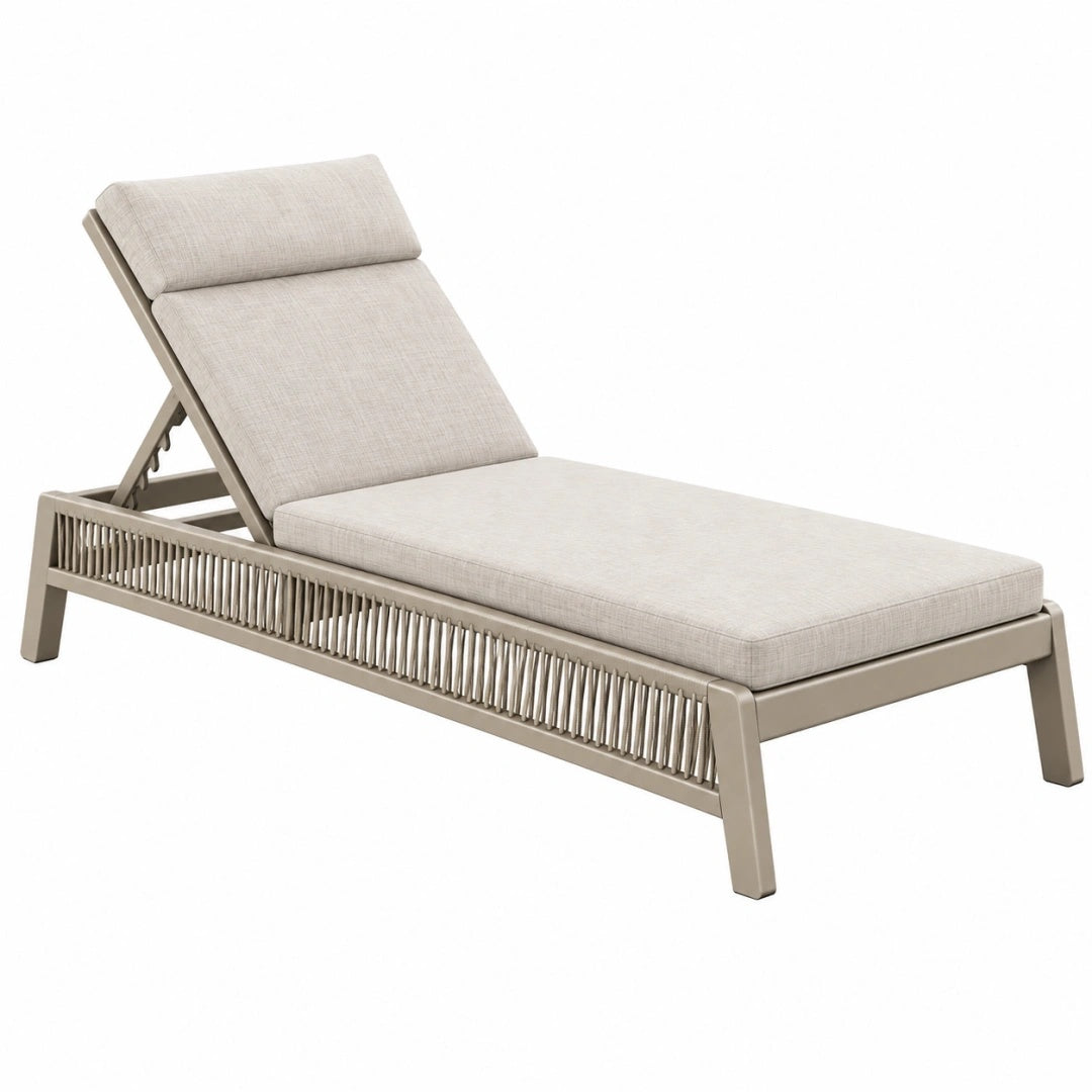 Sonnenliege 200 x 70 x 85 cm Aluminium Beige verstellbare Rückenlehne für Garten und Terrasse