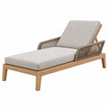 Gartenliege 200 x 75 x 85 cm aus Holz in Beige Braun mit verstellbarer Rückenlehne