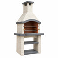 Grillkamin 110 x 70 x 210 cm Naturstein Beige Grau für Garten mit Ablageflächen